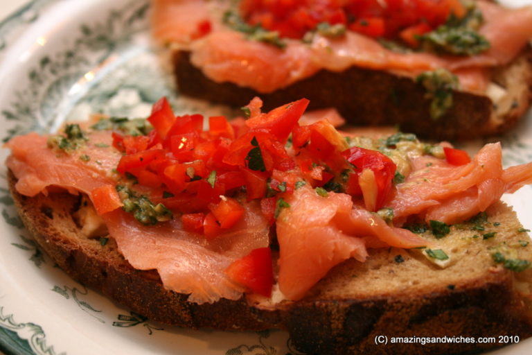 amazing smoked salmon sandwich